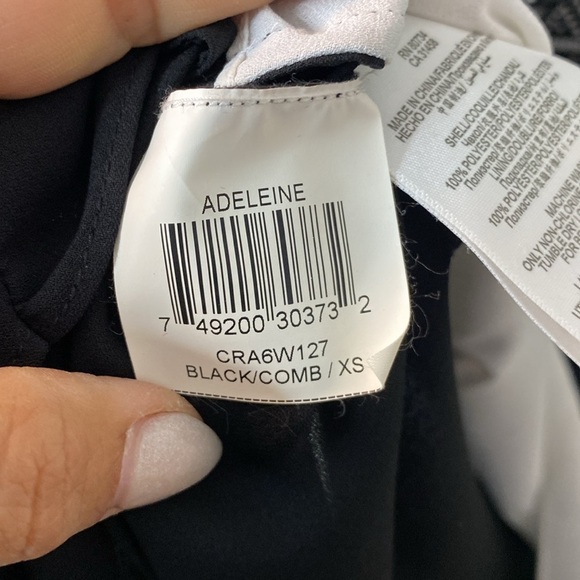 BCBG MaxAzria | Adeleine - Geometric Black, Green, and White Dress -XS - Picture 5 of 9